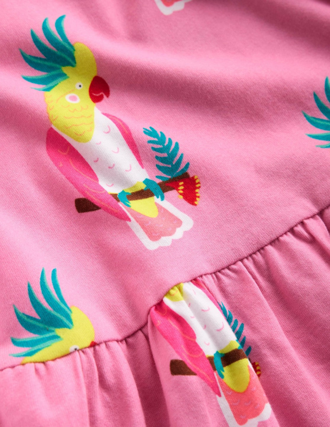 Jersey T-Shirt Dress-Flamingo Pink Tropical Bird / Boden On sale