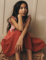 Double Cloth Twirly Dress-Spring Blossom Colourblock / Boden Sale