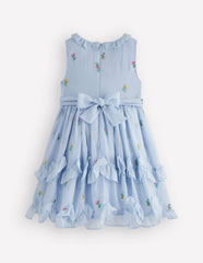 Tiered Ruffle Occasion Dress-Misty Blue / Boden Discount