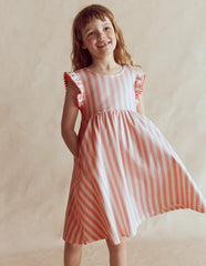 Bow Back Jersey Dress-Pink Stripe / Boden