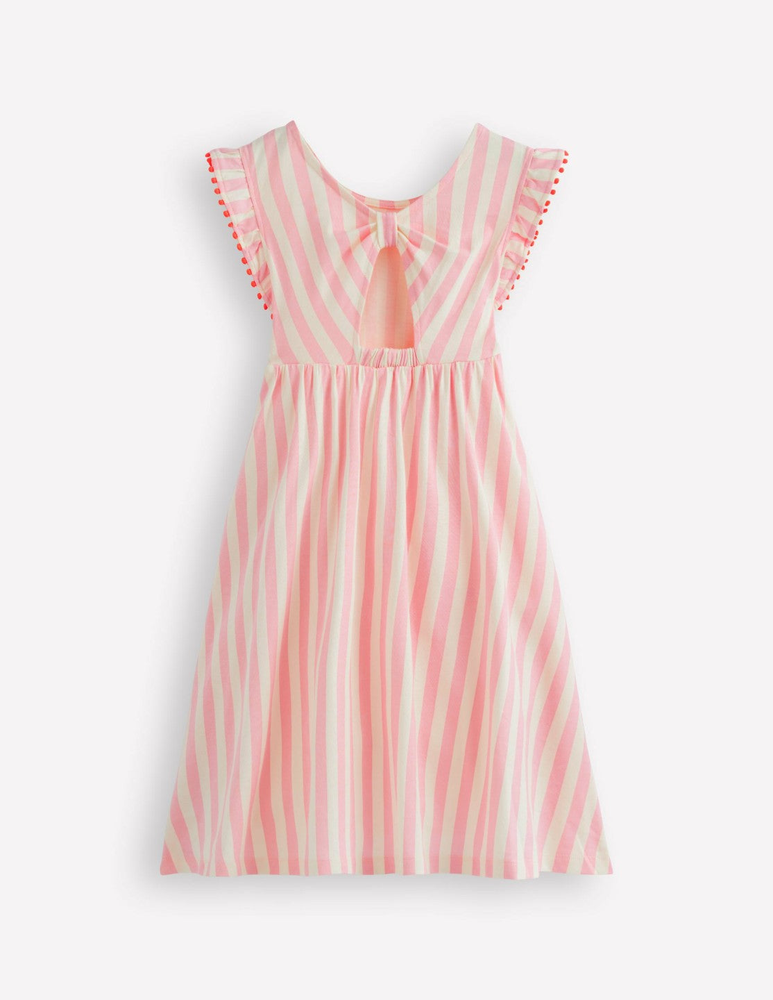 Bow Back Jersey Dress-Pink Stripe / Boden