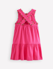 Jersey Cross-back Dress-Flamingo Pink / Boden Sale