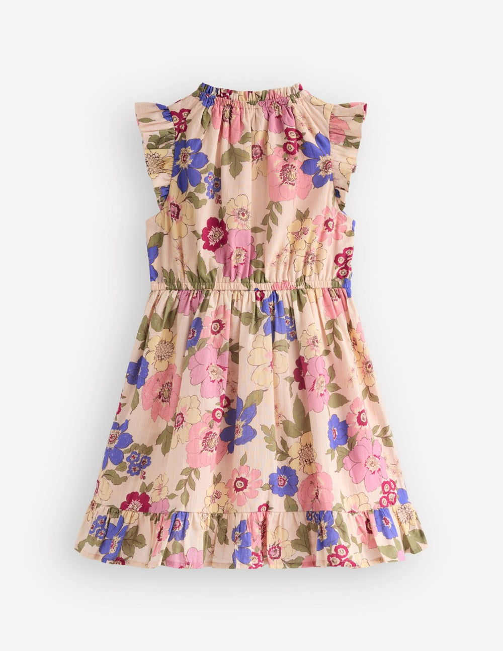 Gathered Woven Dress-Blooming Pink Floral Bloom / Boden Online