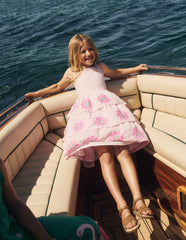 Tiered Embroidered Dress-Formica Pink Stripe / Boden