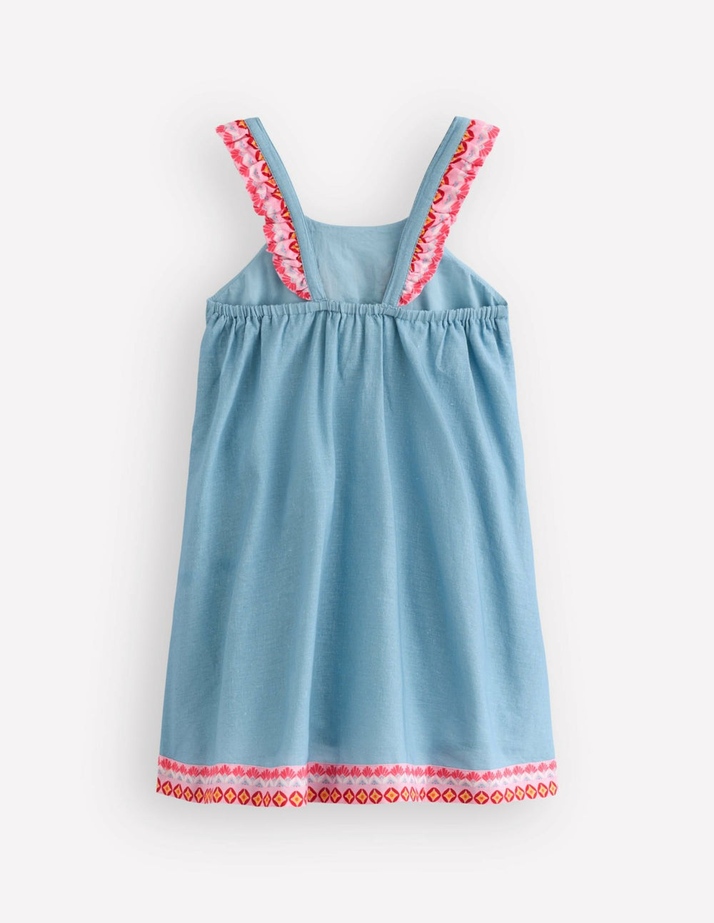 Ruffle Strap Sundress-Vintage Blue Floral Placement / Boden Online