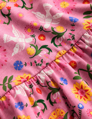 Heart Back Jersey Dress-Formica Pink Bird Floral / Boden Outlet