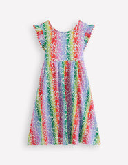 Bow Back Jersey Dress-Rainbow Ombre Flowerbed / Boden Discount