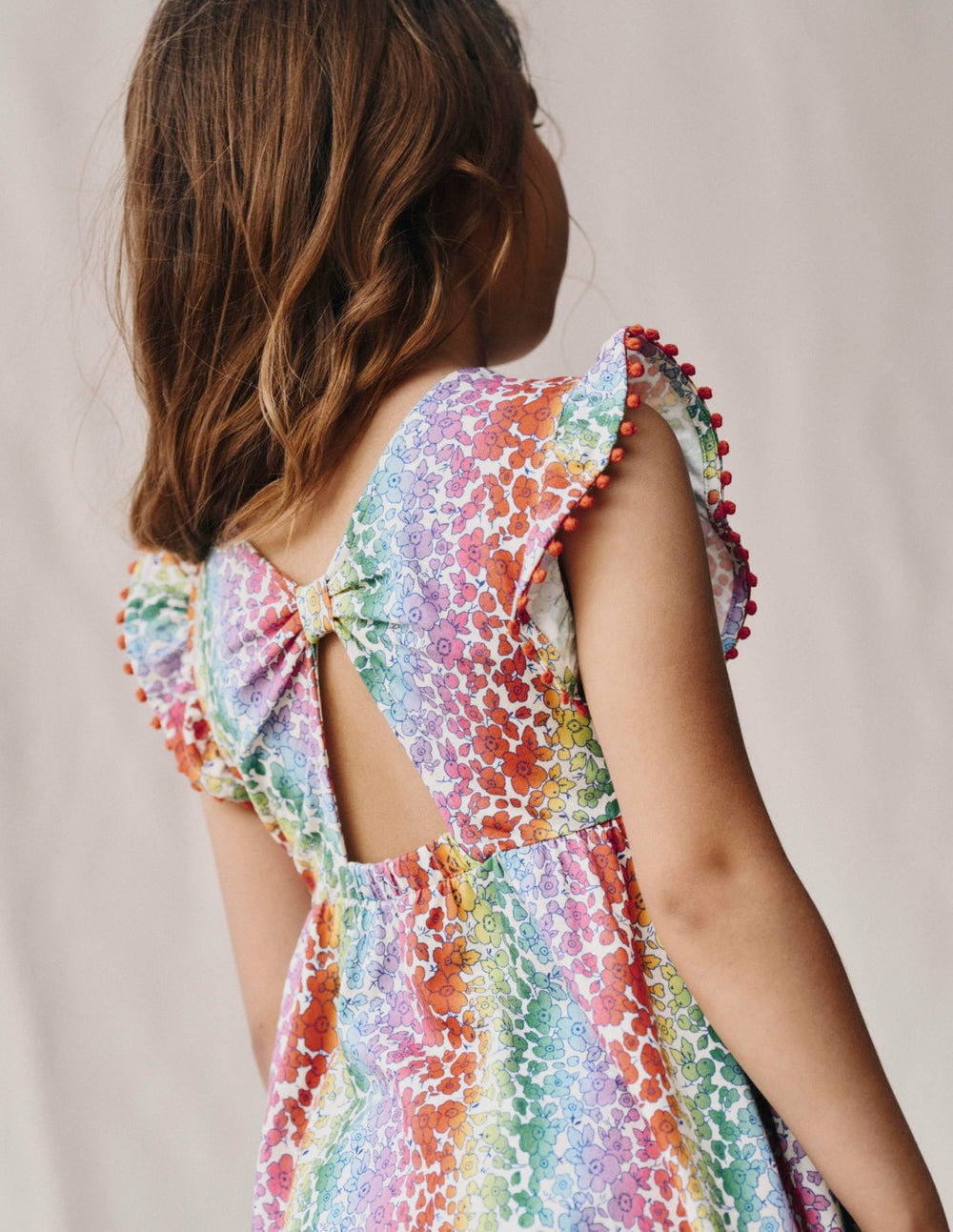 Bow Back Jersey Dress-Rainbow Ombre Flowerbed / Boden Discount