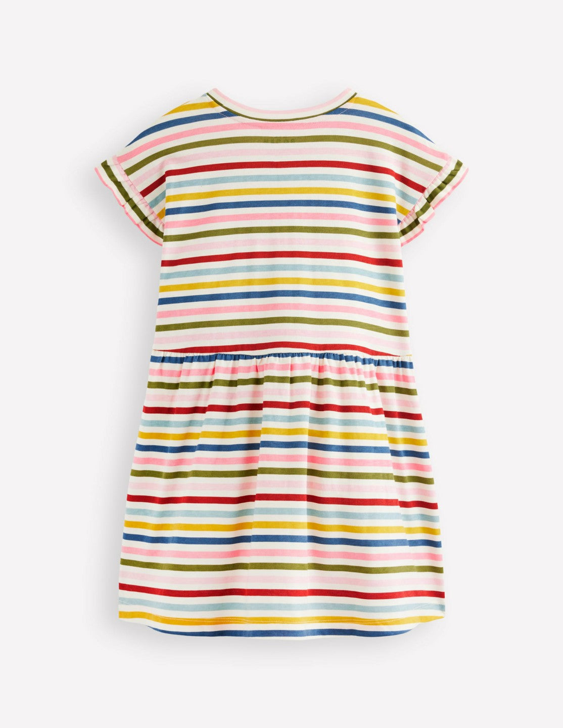 Jersey T-Shirt Dress-Maroon, Pink and Blue Stripe / Boden us
