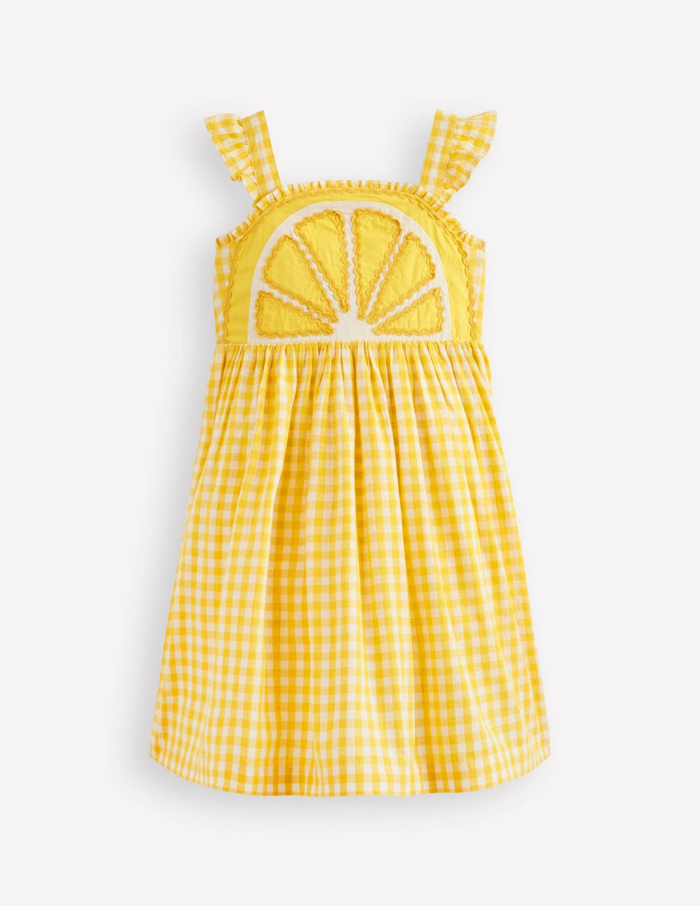 Novelty Strappy Dress-Lemon Gingham / Boden