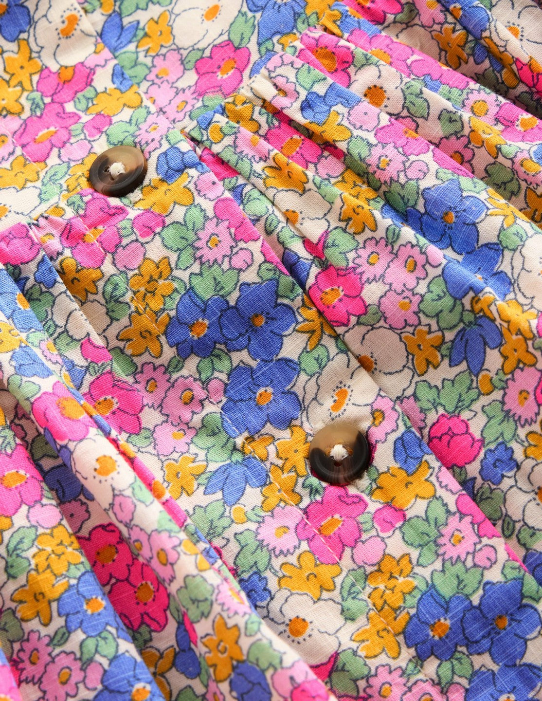Remy Button Through Dress-Pink Ditsy Floral / Boden Online