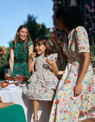 Tiered Lace Trim Dress-Multi Spring Floral / Boden Discount