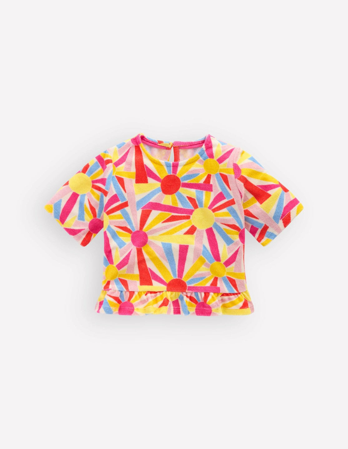 Peplum Towelling Top-Ivory Sunburst / Boden us