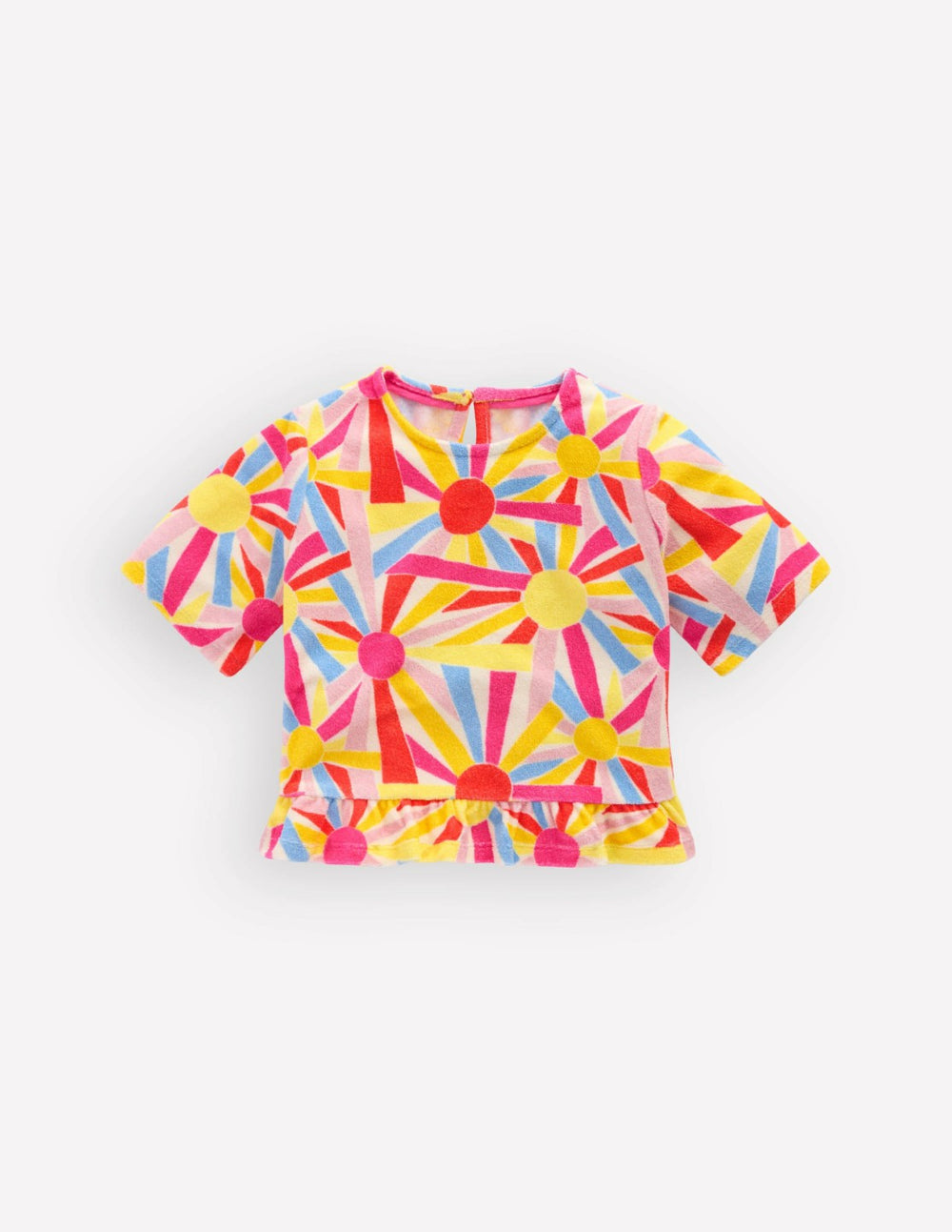 Peplum Towelling Top-Ivory Sunburst / Boden us