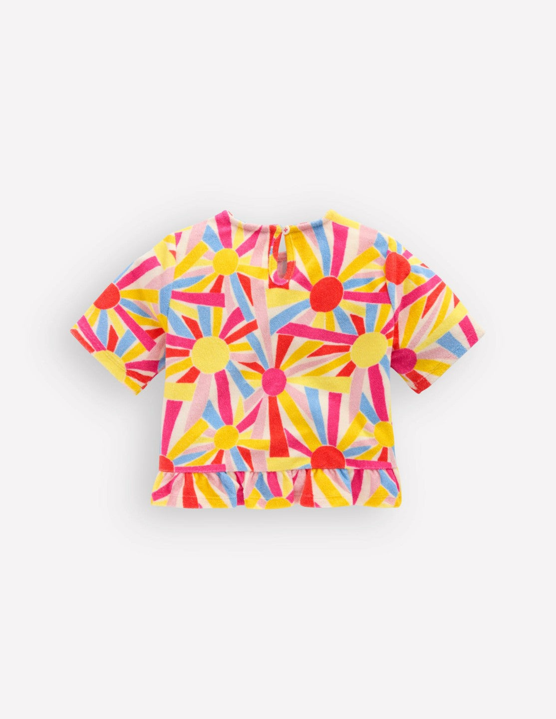 Peplum Towelling Top-Ivory Sunburst / Boden us
