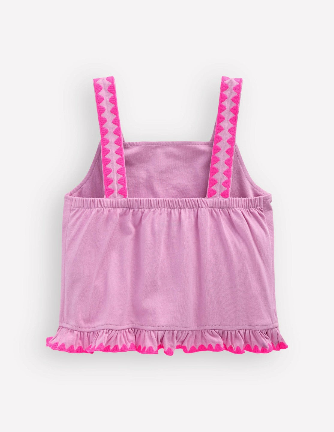 Embroidered Ruffle Top-Pink Punch Embroidery / Boden Outlet