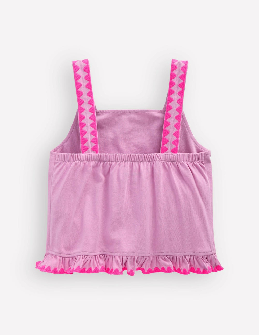 Embroidered Ruffle Top-Pink Punch Embroidery / Boden Outlet