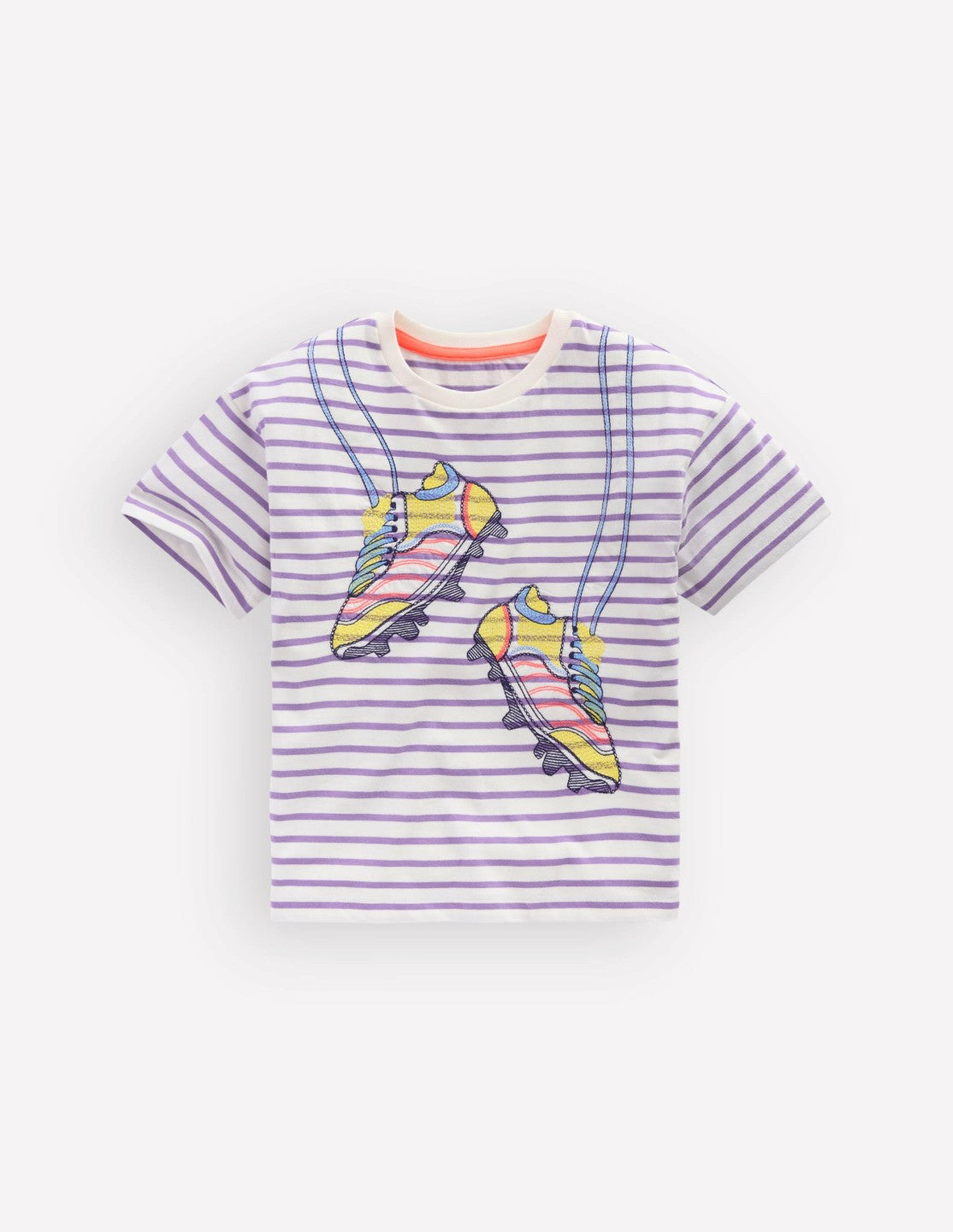 Relaxed Applique T-shirt-Aster Purple/ Ivory Shoes / Boden On sale