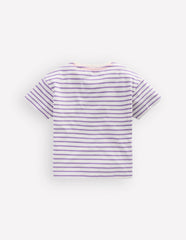Relaxed Applique T-shirt-Aster Purple/ Ivory Shoes / Boden On sale