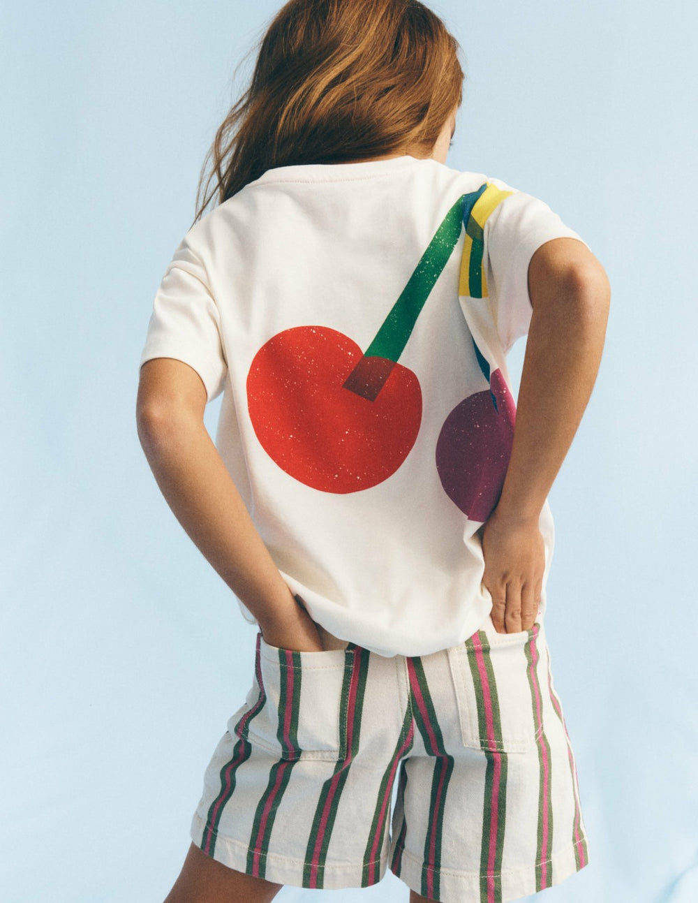 Short Sleeve Printed T-Shirt-Soft Ivory Cherries / Boden us