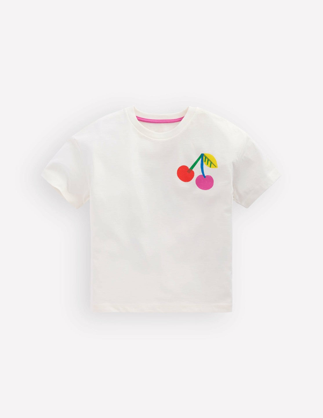 Short Sleeve Printed T-Shirt-Soft Ivory Cherries / Boden us