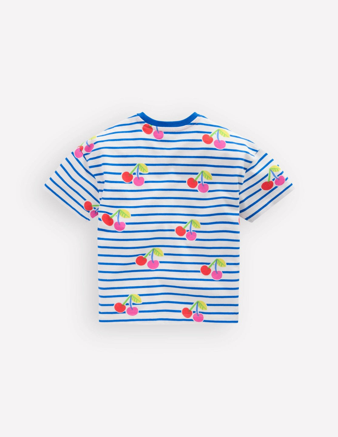 Relaxed Breton T-shirt-Kingfisher Blue Cherries / Boden