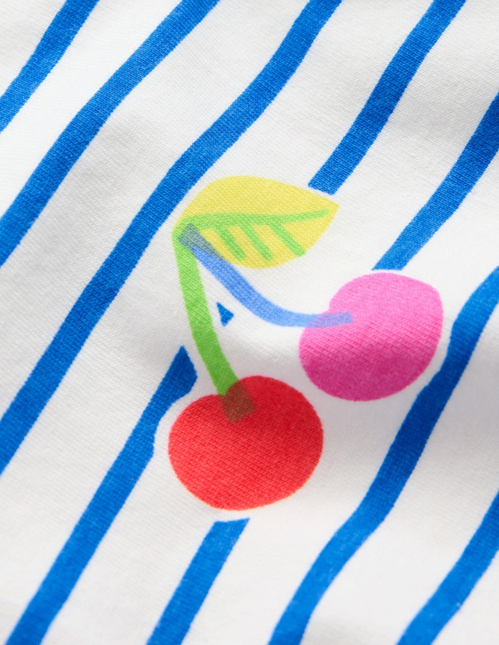 Relaxed Breton T-shirt-Kingfisher Blue Cherries / Boden