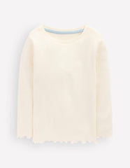 Ribbed Long Sleeve T-shirt-Soft Ivory / Boden Sale