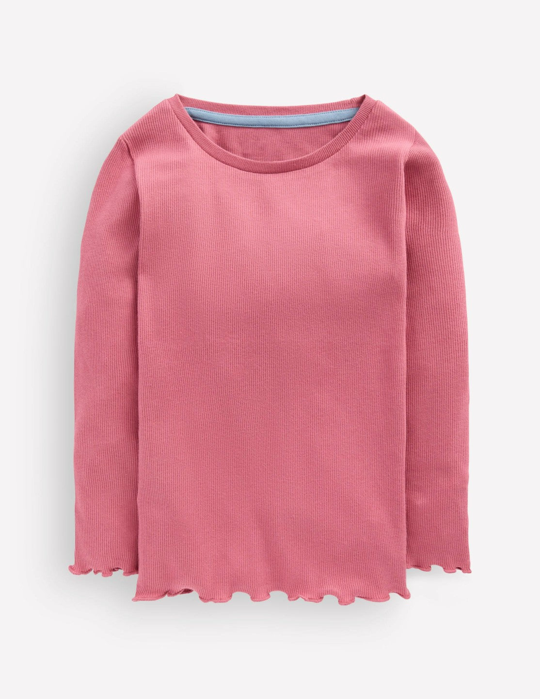Ribbed Long Sleeve T-shirt-Pink Heather / Boden Online