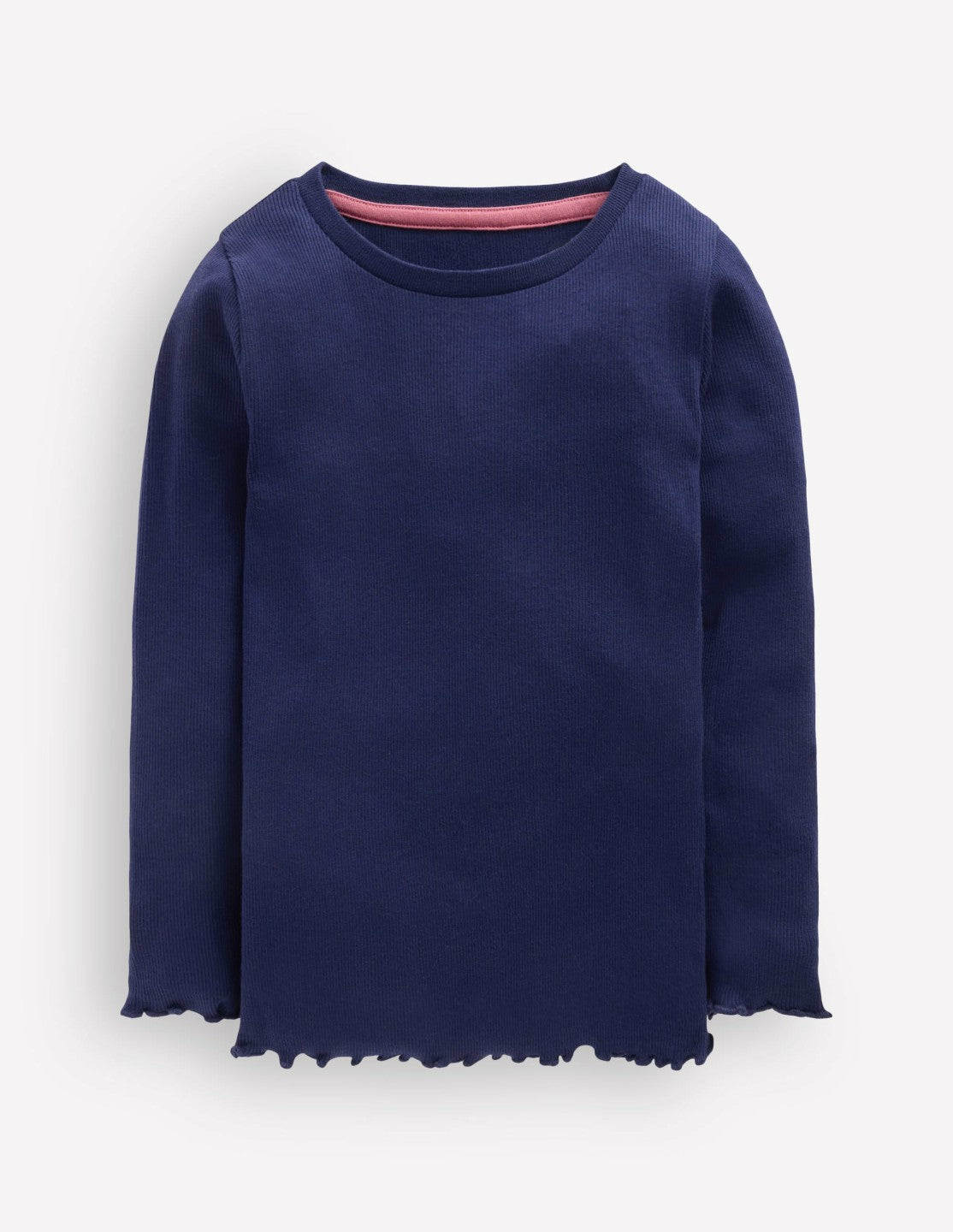 Ribbed Long Sleeve T-shirt-College Navy / Boden Outlet