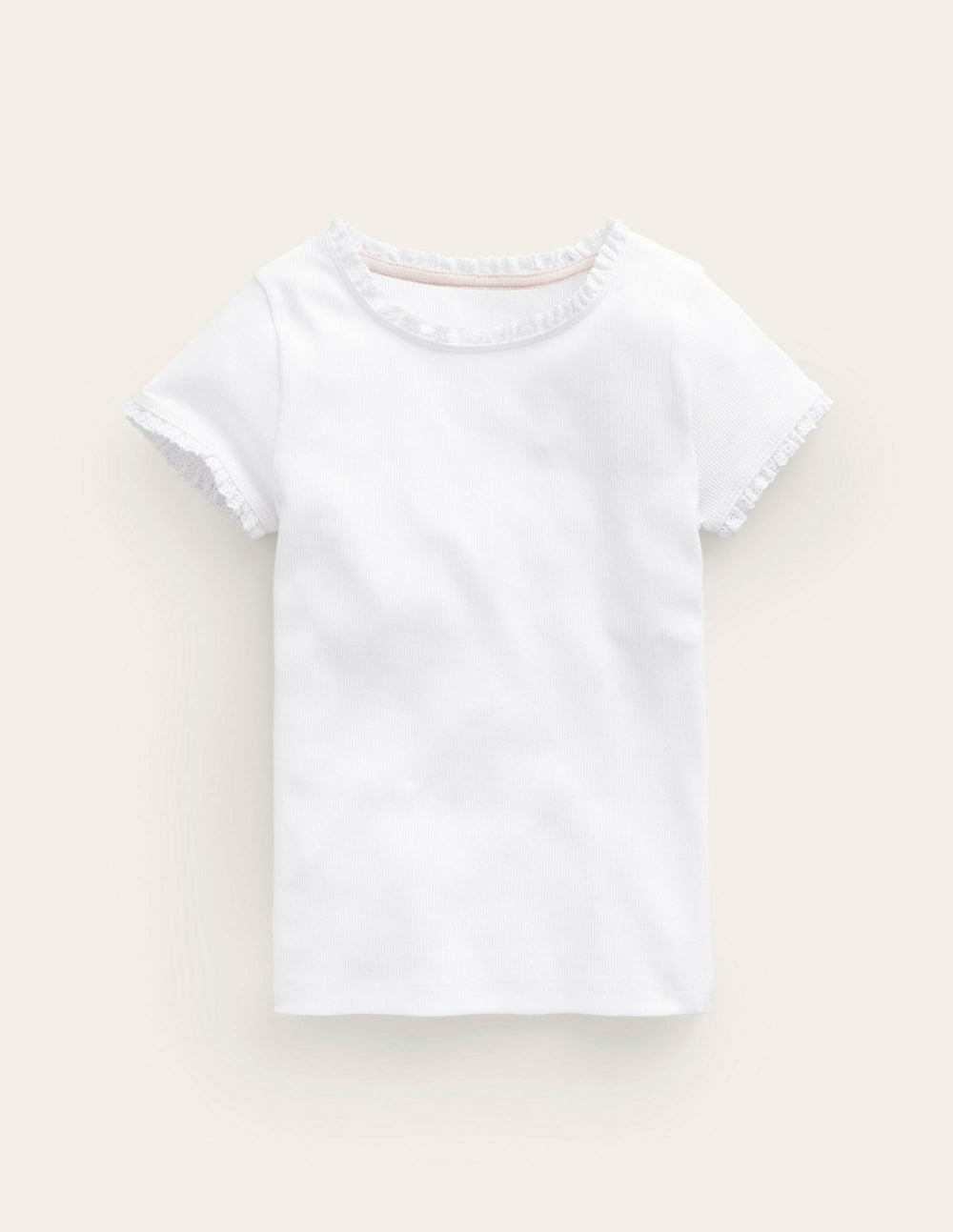 Short Sleeve Ribbed T-shirt-White / Boden