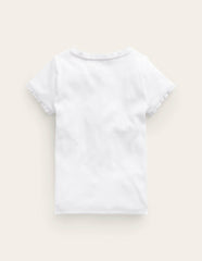 Short Sleeve Ribbed T-shirt-White / Boden