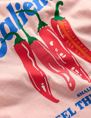Front & Back Graphic T-shirt-Vintage Pink Chillis / Boden Sale