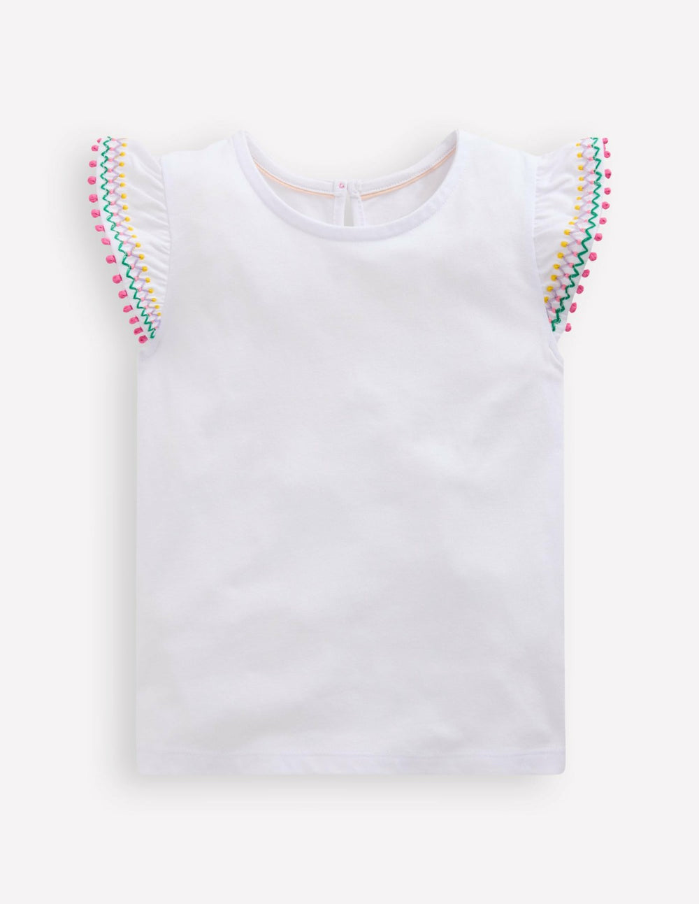 Flutter Sleeve Trim Top-White / Boden Discount
