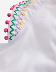 Flutter Sleeve Trim Top-White / Boden Discount