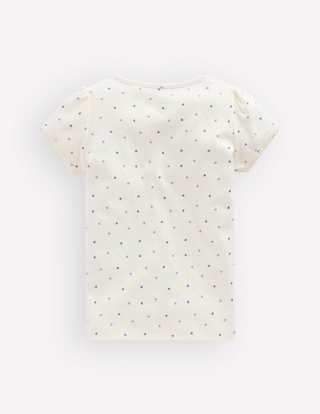 Short Sleeve Pointelle Top-White Heart Spot / Boden On sale