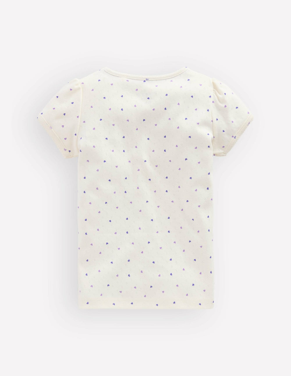 Short Sleeve Pointelle Top-White Heart Spot / Boden On sale