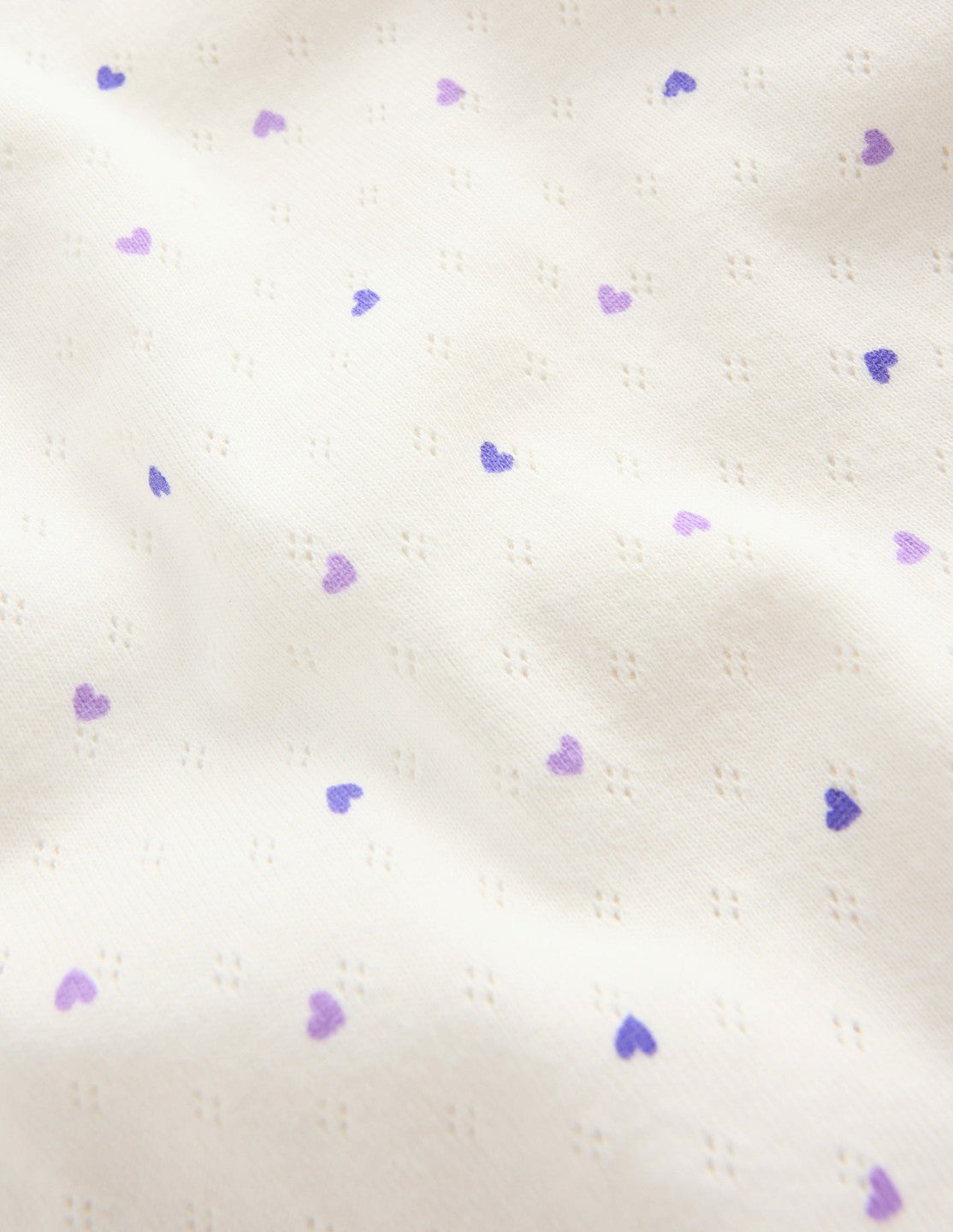 Short Sleeve Pointelle Top-White Heart Spot / Boden On sale
