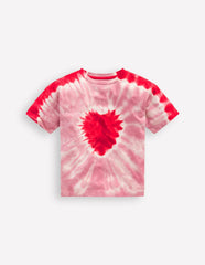 Tie Dye Logo Top-Vintage Pink Heart / Boden