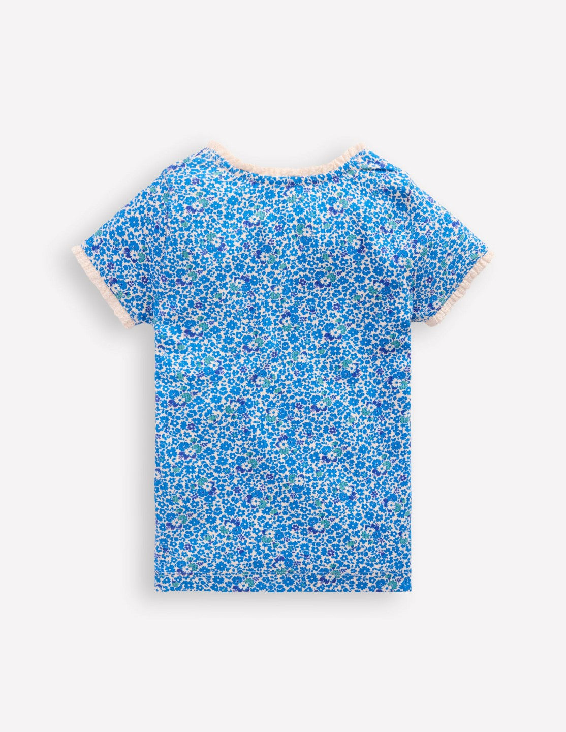 Short Sleeve Ribbed T-shirt-Cabana Blue Ditsy Floral / Boden Outlet