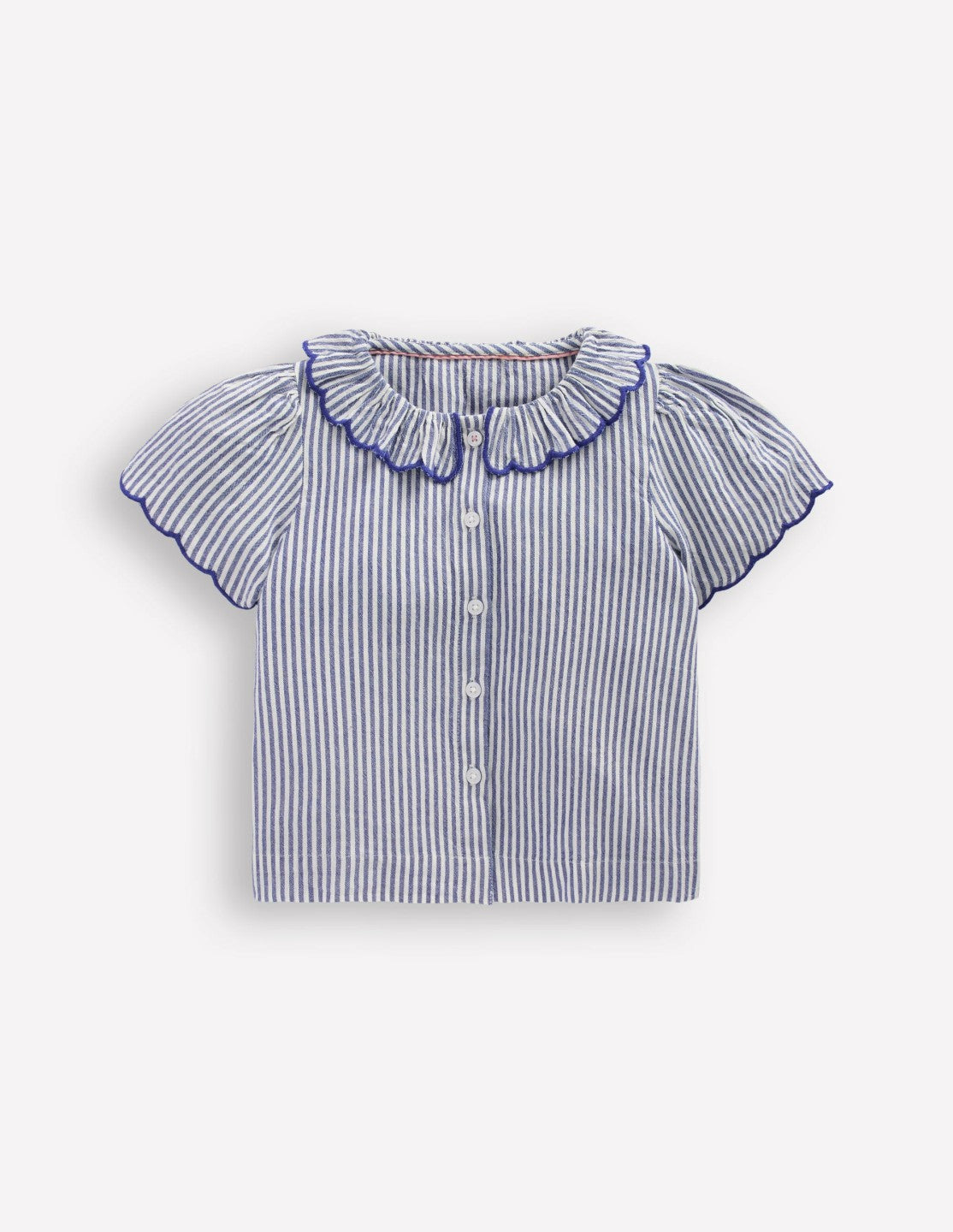 Button-through Blouse-Blue/Ivory Stripe / Boden On sale