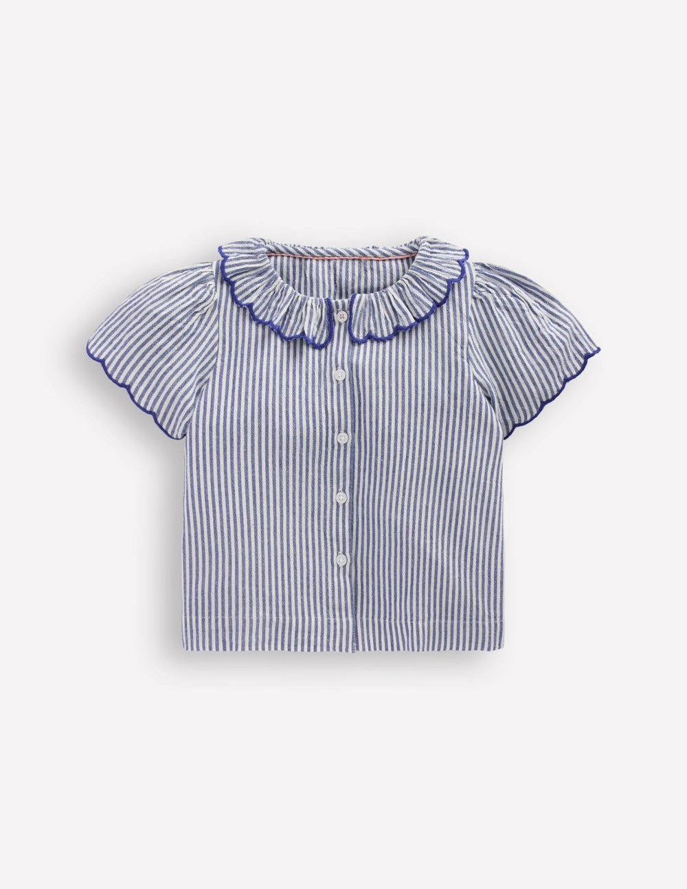 Button-through Blouse-Blue/Ivory Stripe / Boden On sale