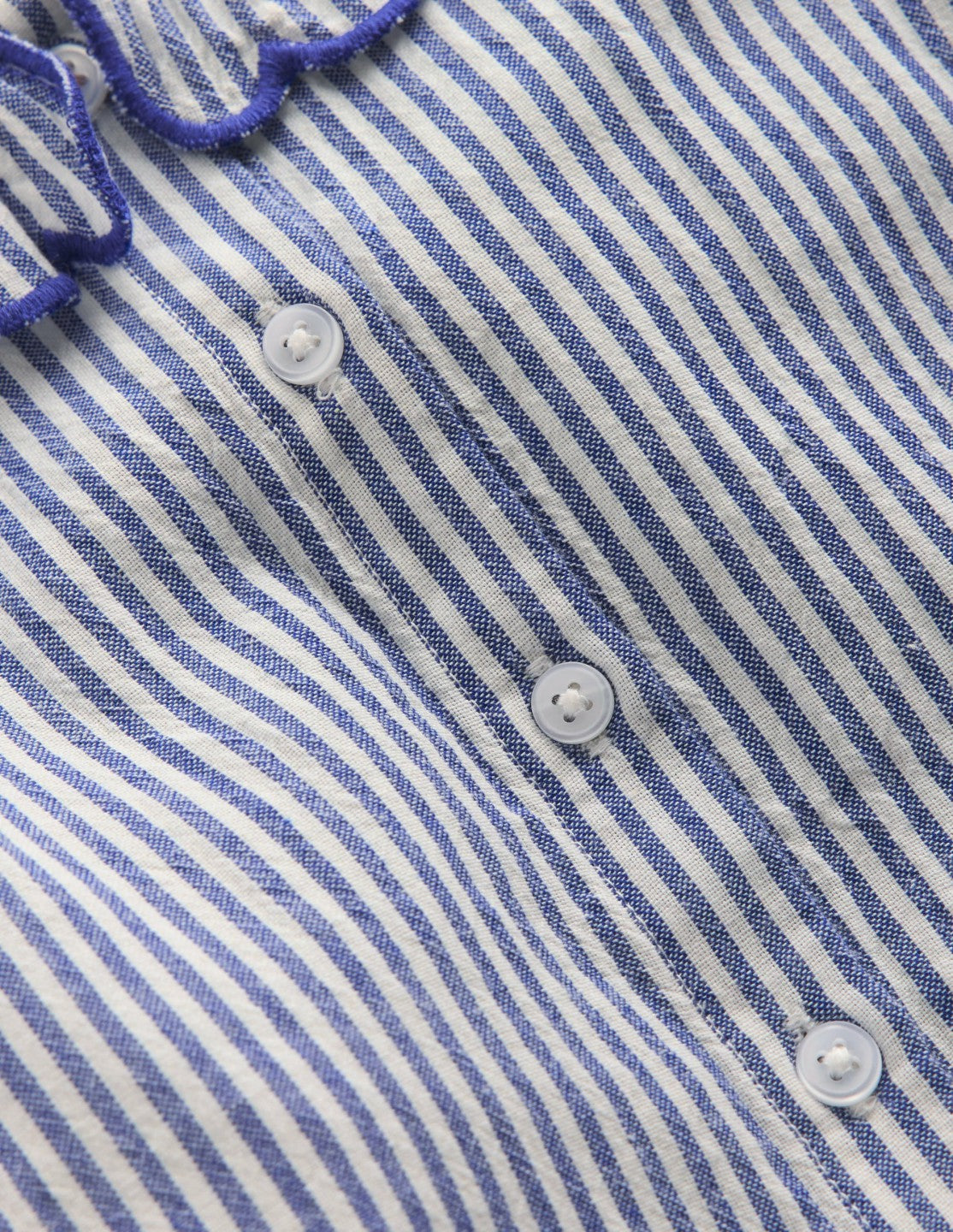 Button-through Blouse-Blue/Ivory Stripe / Boden On sale