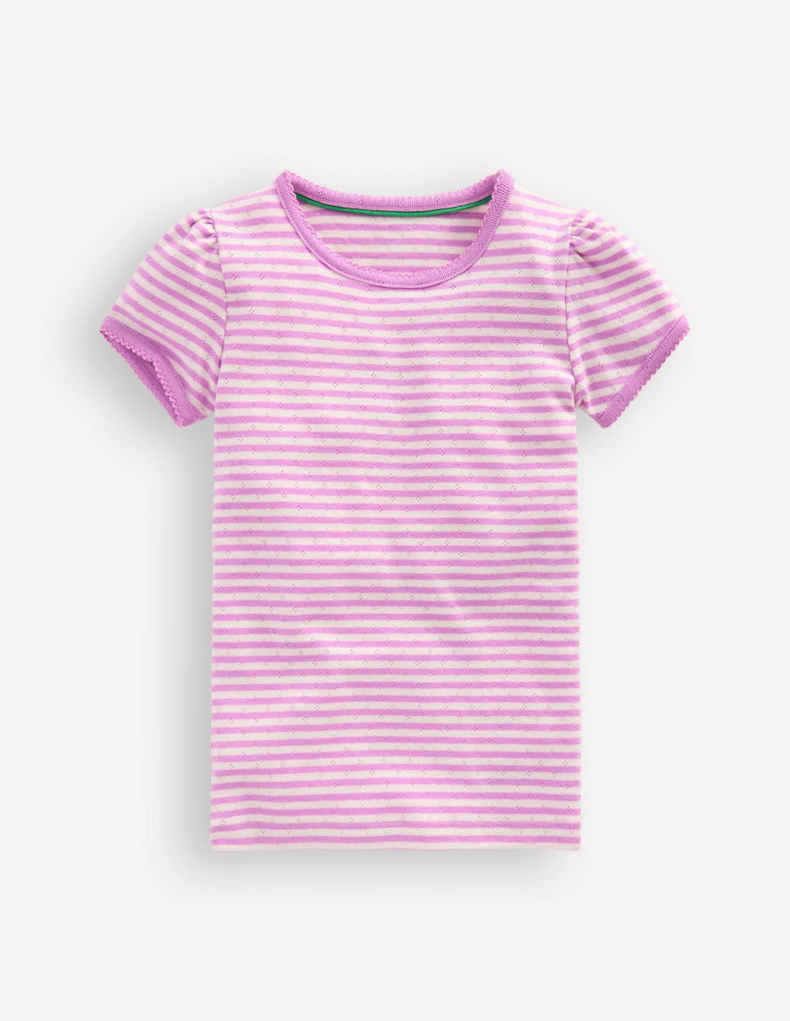 Short Sleeve Pointelle Top-Sugared / Boden