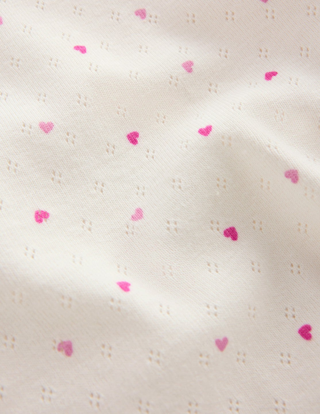 Short Sleeve Pointelle Top-Pink Hearts / Boden Sale