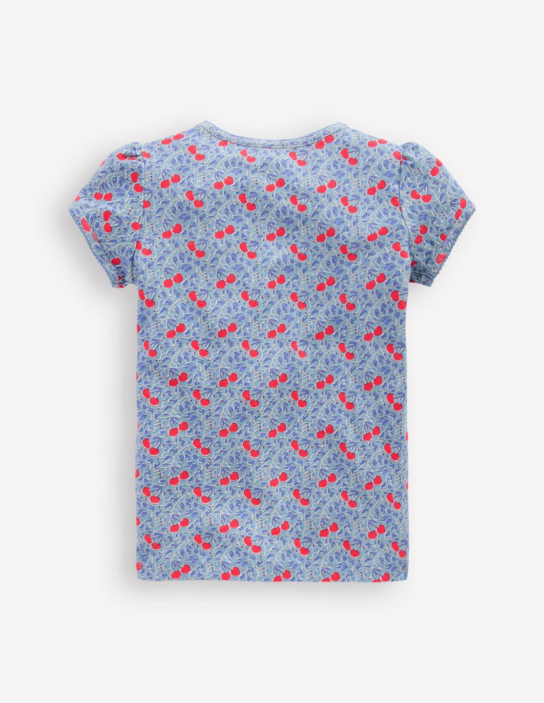 Short Sleeve Pointelle Top-Blue Cherries / Boden Online