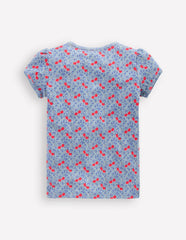 Short Sleeve Pointelle Top-Blue Cherries / Boden Online