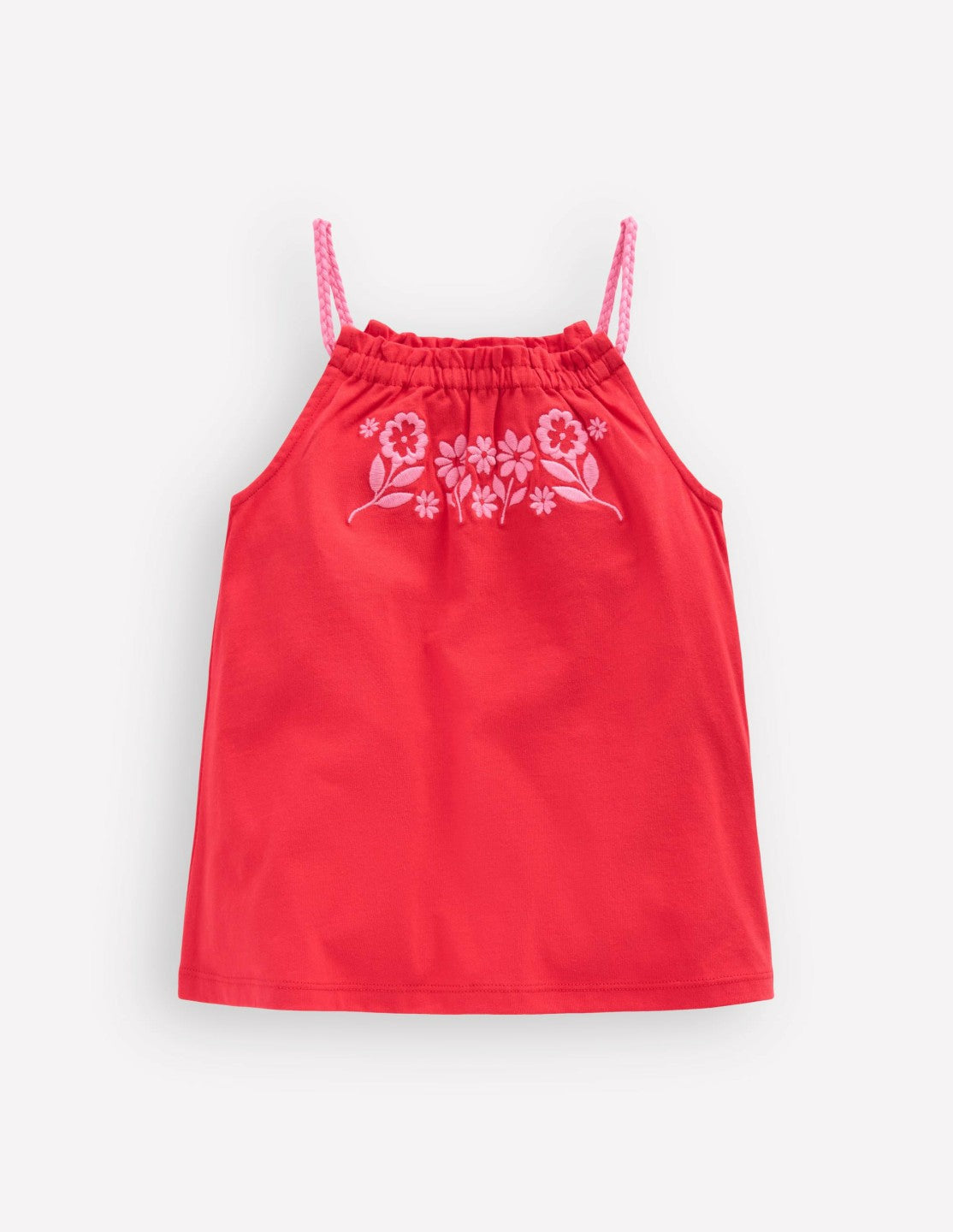 Plaited Strap Embroidered Tank-Spicy Red / Boden Outlet