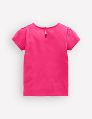 Puff Sleeve Superstitch Top-Raspberry Pink Leopard / Boden Discount