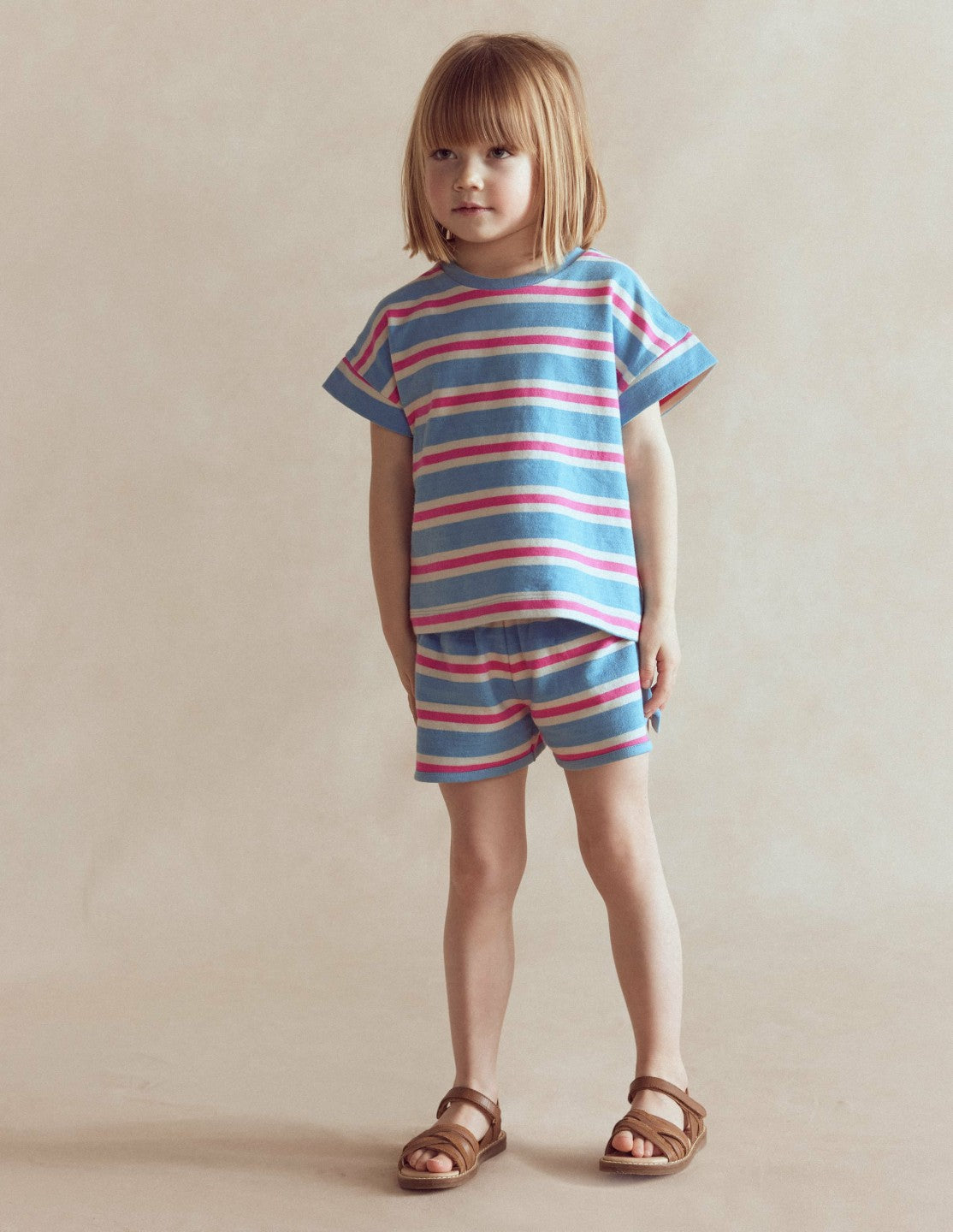 Short Sleeve Sweat Top-Blue Stripe / Boden On sale